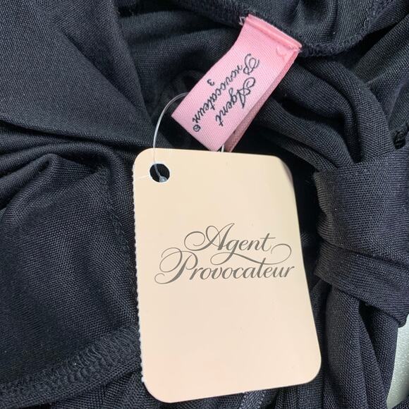AGENT PROVOCATEUR Size 3 Black Silk Halter Cocktail Dress - Picture 5 of 6